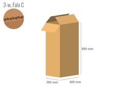 Karton 400x300x800 - mit Klappen (FEFCO 201) - 1-wellig (3-Schicht)