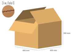 Karton 400x400x300 - mit Klappen (FEFCO 201) - 1-wellig (3-Schicht)