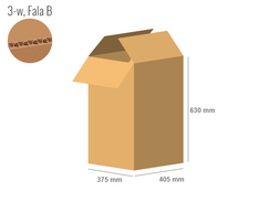 Karton 405x375x630 - mit Klappen (FEFCO 201) - 1-wellig (3-Schicht)