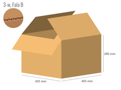 Karton 405x405x280 - mit Klappen (FEFCO 201) - 1-wellig (3-Schicht)