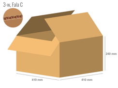 Karton 410x410x240 - mit Klappen (FEFCO 201) - 1-wellig (3-Schicht)