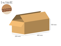 Karton 440x220x150 - mit Klappen (FEFCO 201) - 2-wellig (5-Schicht)