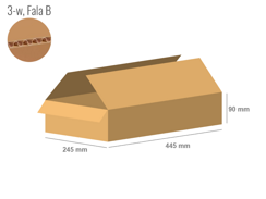 Karton 445x245x90 - mit Klappen (FEFCO 201) - 1-wellig (3-Schicht)