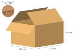 Karton 450x380x250 - mit Klappen (FEFCO 201) - 1-wellig (3-Schicht)