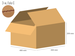 Karton 450x400x250 - mit Klappen (FEFCO 201) - 1-wellig (3-Schicht)