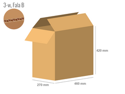 Karton 460x270x420 - mit Klappen (FEFCO 201) - 1-wellig (3-Schicht)