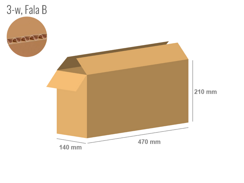 Karton 470x140x210 - mit Klappen (FEFCO 201) - 1-wellig (3-Schicht)