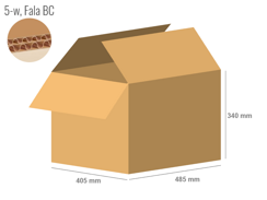 Karton 485x405x340 - mit Klappen (FEFCO 201) - 2-wellig (5-Schicht)