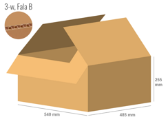 Karton 485x540x255 - mit Klappen (FEFCO 201) - 1-wellig (3-Schicht)