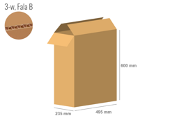 Karton 495x235x600 - mit Klappen (FEFCO 201) - 1-wellig (3-Schicht)