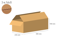 Karton 500x230x160 - mit Klappen (FEFCO 201) - 1-wellig (3-Schicht)