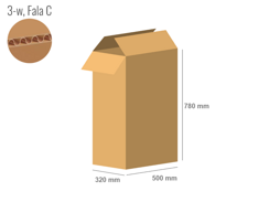 Karton 500x320x780 - mit Klappen (FEFCO 201) - 1-wellig (3-Schicht)