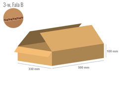 Karton 500x330x100 - mit Klappen (FEFCO 201) - 1-wellig (3-Schicht)