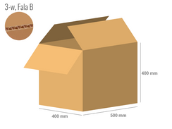 Karton 500x400x400 - mit Klappen (FEFCO 201) - 1-wellig (3-Schicht)