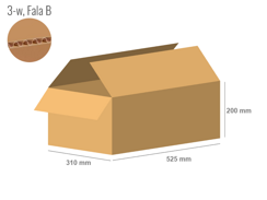 Karton 525x310x200 - mit Klappen (FEFCO 201) - 1-wellig (3-Schicht)