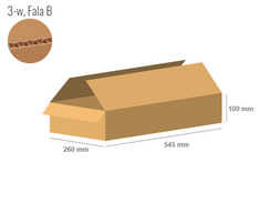 Karton 545x260x100 - mit Klappen (FEFCO 201) - 1-wellig (3-Schicht)