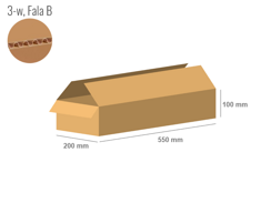 Karton 550x200x100 - mit Klappen (FEFCO 201) - 1-wellig (3-Schicht)