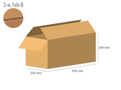 Karton 550x250x240 - mit Klappen (FEFCO 201) - 1-wellig (3-Schicht)