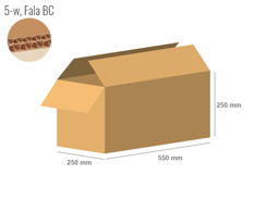 Karton 550x250x250 - mit Klappen (FEFCO 201) - 2-wellig (5-Schicht)