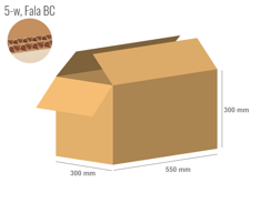 Karton 550x300x300 - mit Klappen (FEFCO 201) - 2-wellig (5-Schicht)