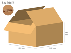 Karton 550x550x300 - mit Klappen (FEFCO 201) - 2-wellig (5-Schicht)