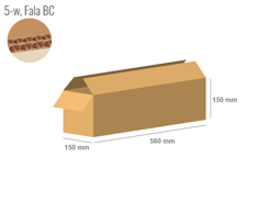 Karton 560x150x150 - mit Klappen (FEFCO 201) - 2-wellig (5-Schicht)