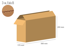 Karton 560x170x295 - mit Klappen (FEFCO 201) - 1-wellig (3-Schicht)