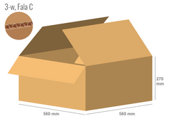 Karton 560x560x270 - mit Klappen (FEFCO 201) - 1-wellig (3-Schicht)