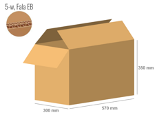 Karton 570x300x350 - mit Klappen (FEFCO 201) - 2-wellig (5-Schicht)