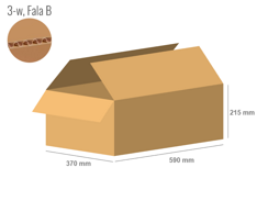 Karton 590x370x215 - mit Klappen (FEFCO 201) - 1-wellig (3-Schicht)