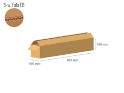 Karton 600x100x100 - mit Klappen (FEFCO 201) - 2-wellig (5-Schicht)