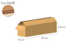 Karton 600x150x150 - mit Klappen (FEFCO 201) - 2-wellig (5-Schicht)