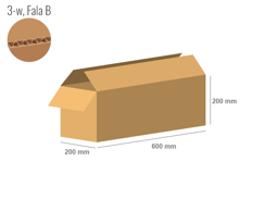 Karton 600x200x200 - mit Klappen (FEFCO 201) - 1-wellig (3-Schicht)