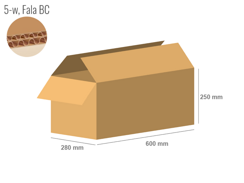 Karton 600x280x250 - mit Klappen (FEFCO 201) - 2-wellig (5-Schicht)