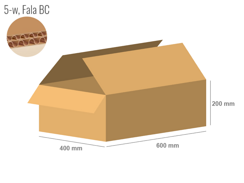 Karton 600x400x200 - mit Klappen (FEFCO 201) - 2-wellig (5-Schicht)