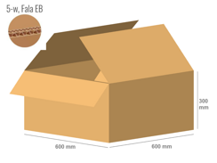 Karton 600x600x300 - mit Klappen (FEFCO 201) - 2-wellig (5-Schicht)