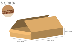 Karton 605x405x100 - mit Klappen (FEFCO 201) - 2-wellig (5-Schicht)