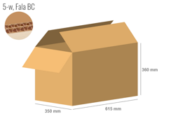 Karton 615x350x360 - mit Klappen (FEFCO 201) - 2-wellig (5-Schicht)