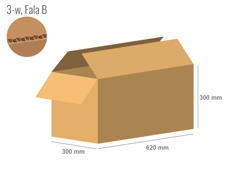 Karton 620x300x300 - mit Klappen (FEFCO 201) - 1-wellig (3-Schicht)