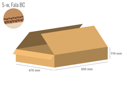 Karton 650x470x110 - mit Klappen (FEFCO 201) - 2-wellig (5-Schicht)