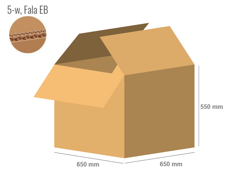 Karton 650x650x550 - mit Klappen (FEFCO 201) - 2-wellig (5-Schicht)