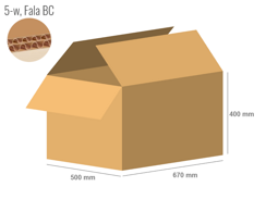 Karton 670x500x400 - mit Klappen (FEFCO 201) - 2-wellig (5-Schicht)