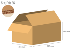 Karton 685x485x320 - mit Klappen (FEFCO 201) - 2-wellig (5-Schicht)