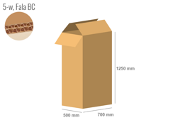 Karton 700x500x1250 - mit Klappen (FEFCO 201) - 2-wellig (5-Schicht)