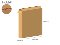 Karton 740x145x740 - mit Klappen (FEFCO 201) - 1-wellig (3-Schicht)