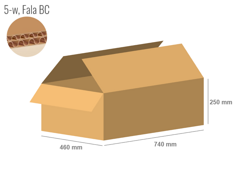 Karton 740x460x250 - mit Klappen (FEFCO 201) - 2-wellig (5-Schicht)