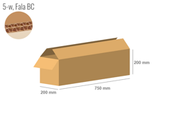 Karton 750x200x200 - mit Klappen (FEFCO 201) - 2-wellig (5-Schicht)