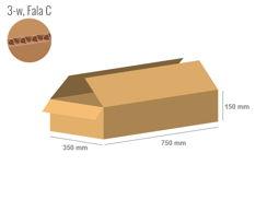 Karton 750x350x150 - mit Klappen (FEFCO 201) - 1-wellig (3-Schicht)