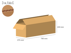 Karton 790x270x240 - mit Klappen (FEFCO 201) - 1-wellig (3-Schicht)