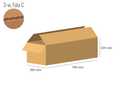 Karton 790x290x220 - mit Klappen (FEFCO 201) - 1-wellig (3-Schicht)